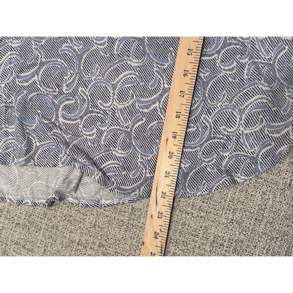 Nottibianche Split Round Neck Short Sleeve Pant 2 Piece Pajama Set Blue White M - Picture 9 of 10